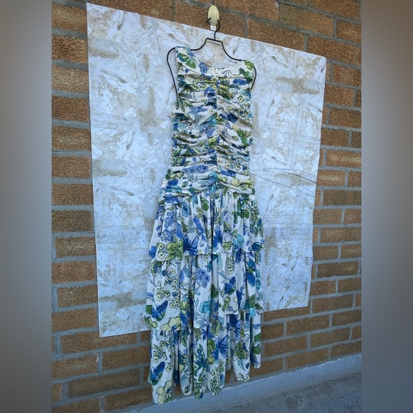 Abercrombie & Fitch High Neck Ruched Tiered Maxi Dress size XS - Picture 2 of 11